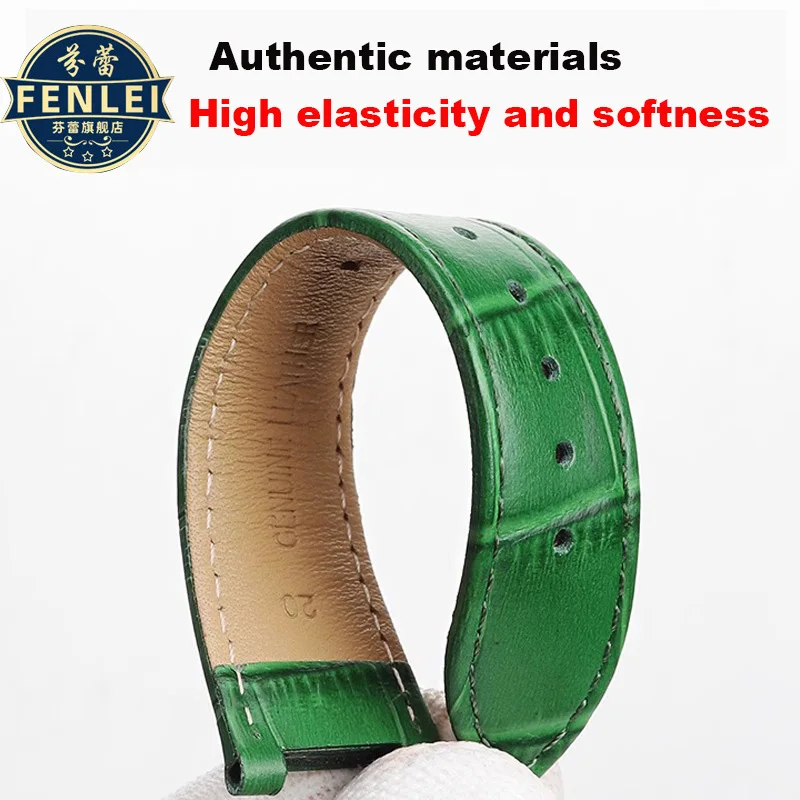 Notched Cowhide Leather Watch Strap - Unisex Bracelet