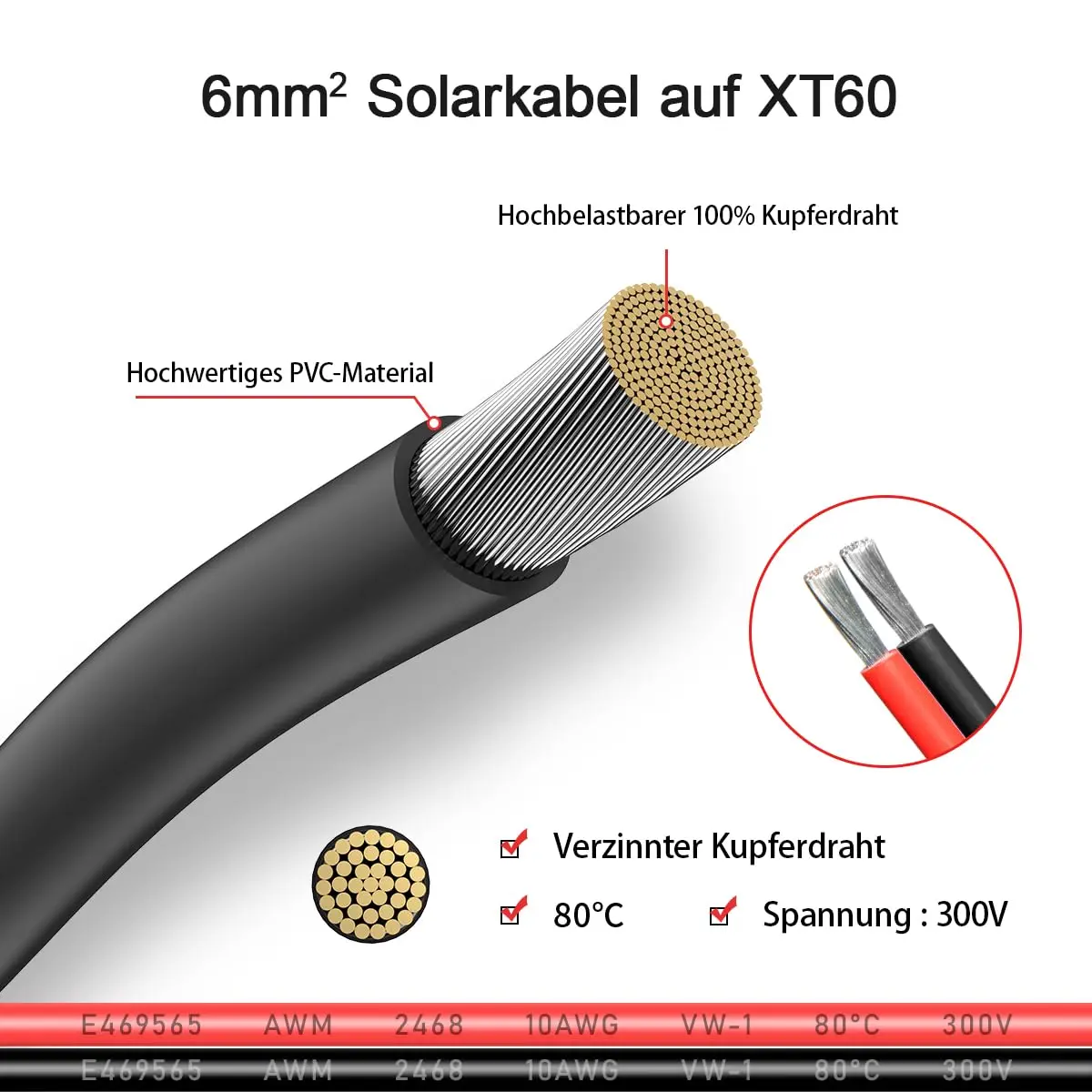 10AWG 2피트 XT60 태양광 케이블 2 10 25 35 50 75 100피트 XT60 연장 케이블 휴대용 전원용 XT60 커넥터 - XT60 커넥터 연결