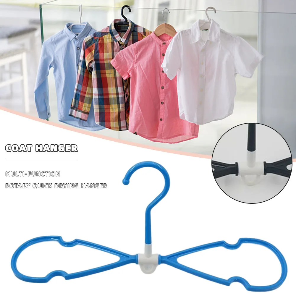 

3pcs Plastic Clothes Hanger Trousers Silk Scarf Rack Multi-function Rotating Quick-drying Storage Hangers Strong Load-bearing