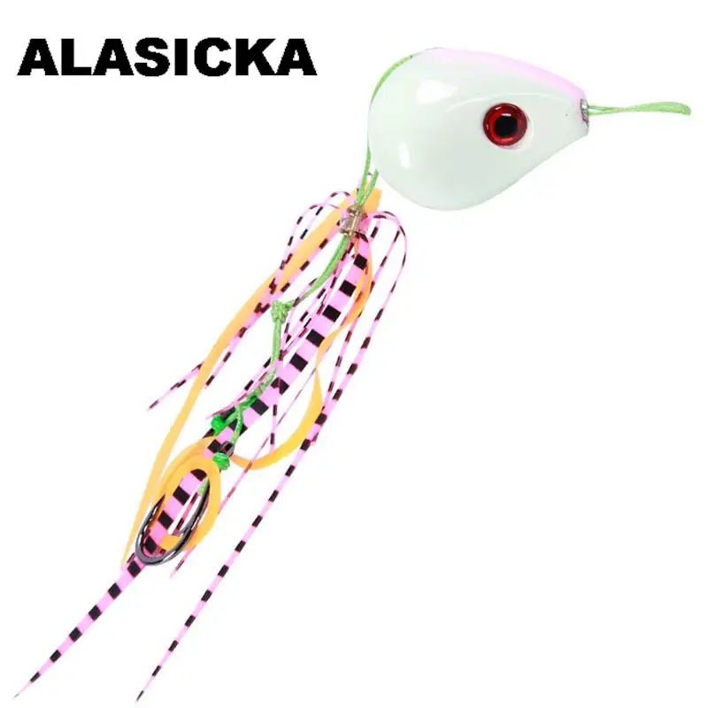 

ALASICKA Tenya Madai Jig Kabura Fishing Lure 100g-200g Lead Jighead Sea Boating Bait with Rubber Skirt Saltwater Fishing Bait