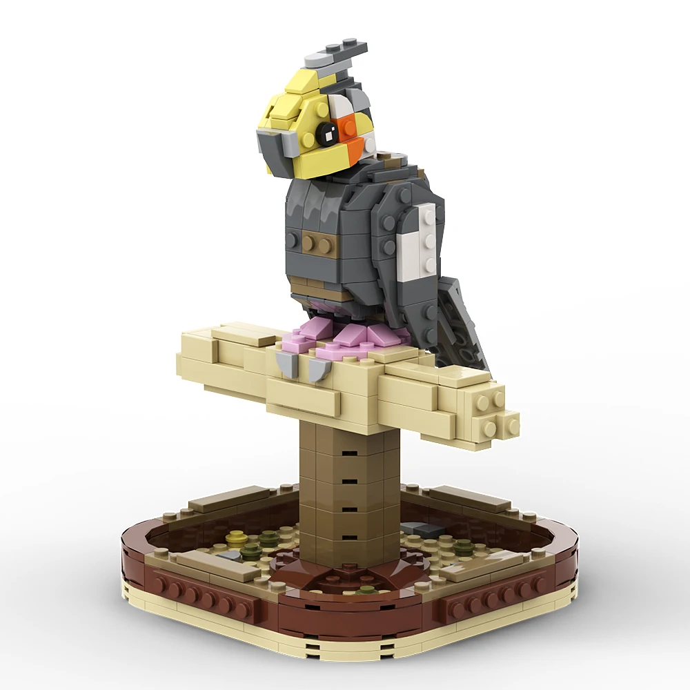 Moc Cockatiel Decorazione Animale Building Blocks Home Office Decor Ornamento Assemblaggio Mattoni Per Bambini Idea Di Compleanno Regalo