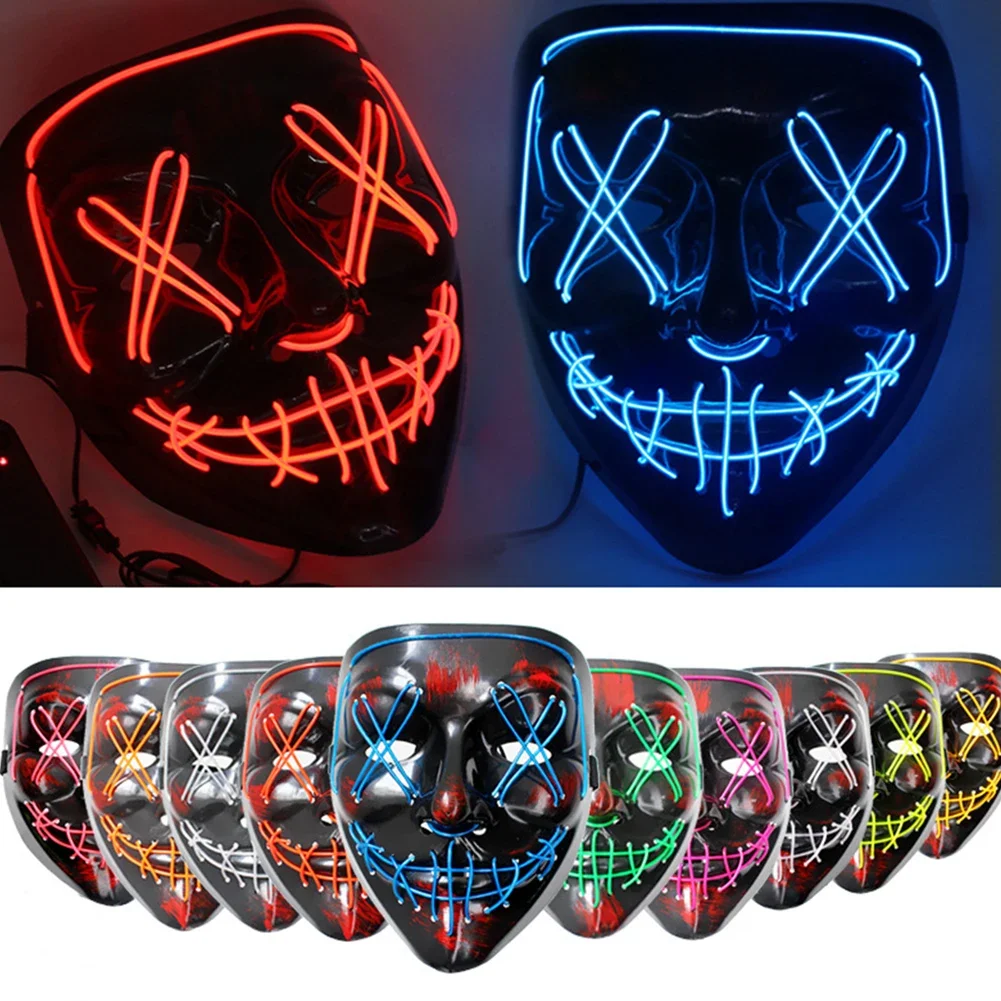 Wireless Halloween Neon LED Mask Party Masks Horror Mask