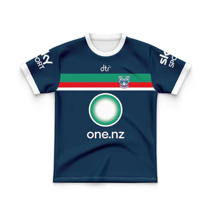 thumbnail image 1 of Camiseta de rugby de entrenamiento local/visitante/indígena/patrimonial de los New Zealand Warriors 2024 para niños (nombre y número personalizados), 1 of 5