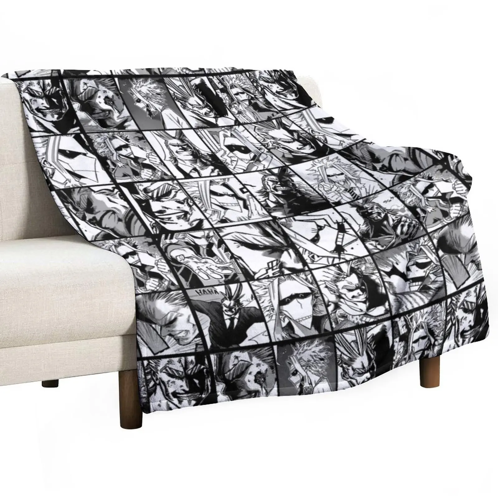 

All might mix collage-black and white version Throw Blanket anime Blanket For Baby Decorative Bed Blankets