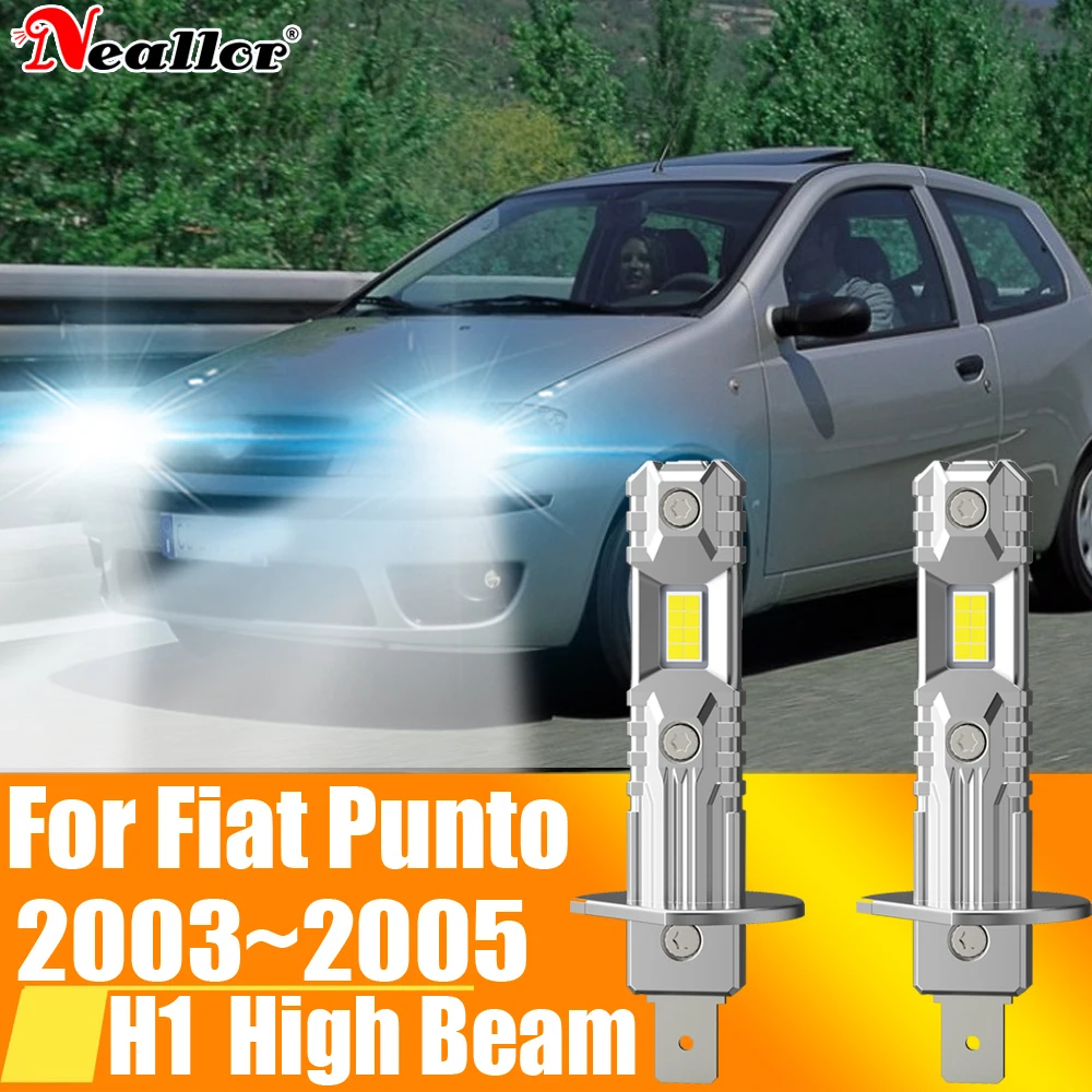 2Pcs H1 Led Light Canbus Bulb Car Headlight High Power Auto Fog Diode Moto Driving Running Lamp 12V 55W Per Fiat Punto 2003 ~ 2005