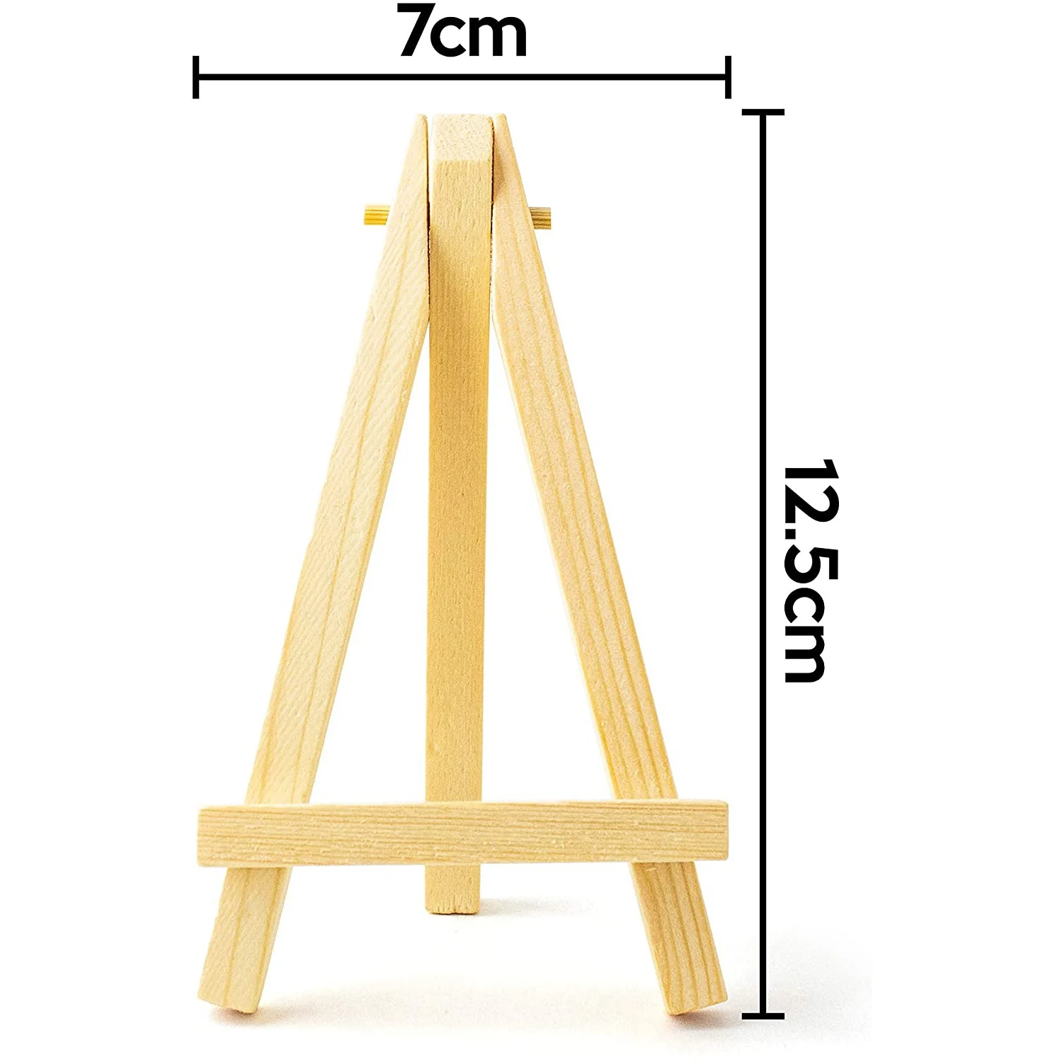 25 Pieces Mini 5 Inch Wooden Easel for Business Cards Display Photos Small Canvases Classroom DIY Arts and Crafts