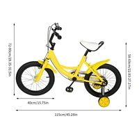 Vélo pour enfants de 16 pouces, cadre en acier au carbone jaune, 5-8 ans, siège réglable, guidon, frein de sécurité, sonnette, vélo de transport 4