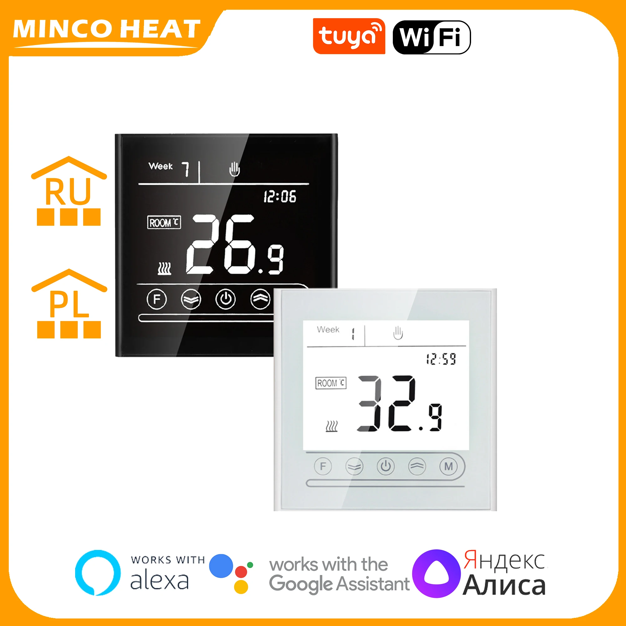  Termostato, pantalla táctil de seguridad Dispositivo de control  de temperatura inteligente blanco, para sistema de calefacción por suelo  radiante (Párrafo ordinario, Transl) : Industrial y Científico