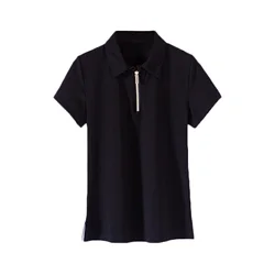 2022 nova camisa polo das mulheres 17 cores mangas curtas m a 4xl vermelho branco grande tamanho oversize verão camisas de golfe para mulher senhora