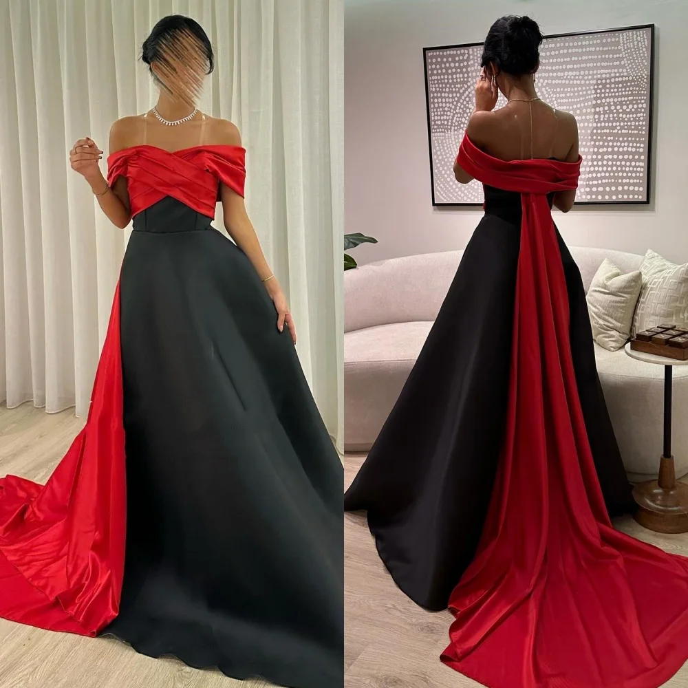 

Jiayigong Sparkle Prom Satin Draped Clubbing Gown Off-the-shoulder Bespoke Occasion Long Dresses