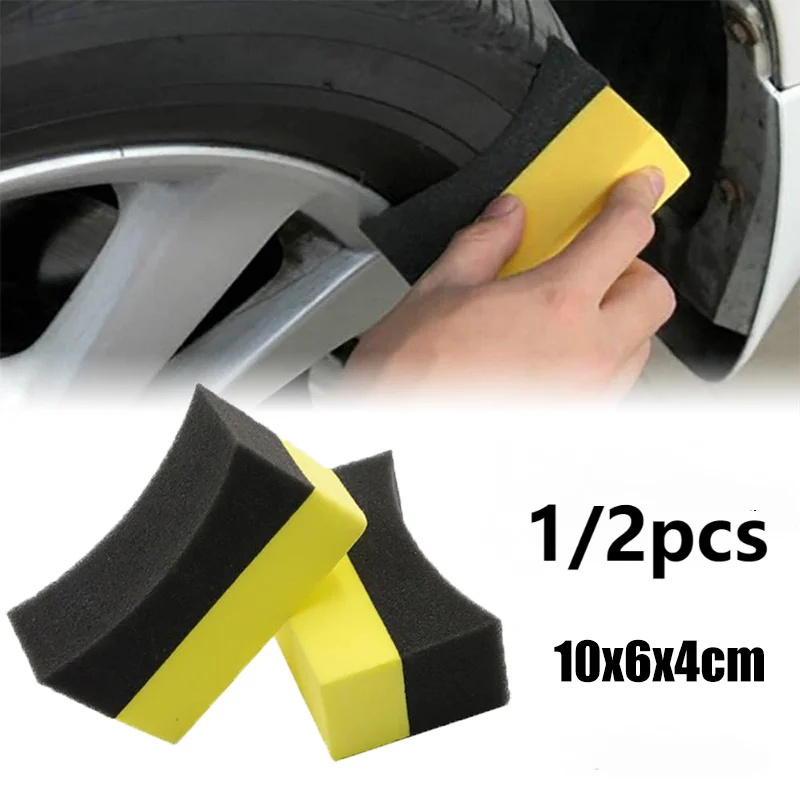 

1/2Pcs Car Wheel Cleaning Sponge Wax Polishing Tyre Brush Tire Wash Wiper Water Suction Sponge Pad Car Wash Accessories