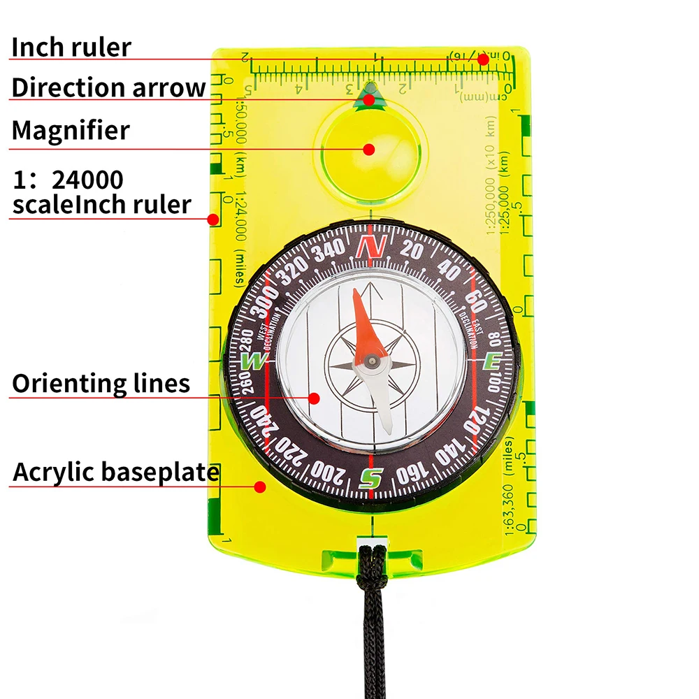Waterproof Outdoor Hiking Compass 4