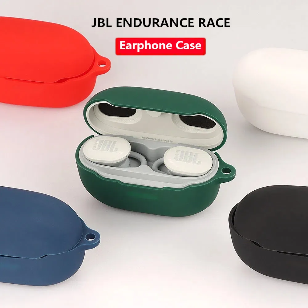 

Silicone Earphone Case Sleeve For JBL ENDURANCE RACE Soft Wireless Bluetooth Headphone Charging Box Protective Cover With Hook