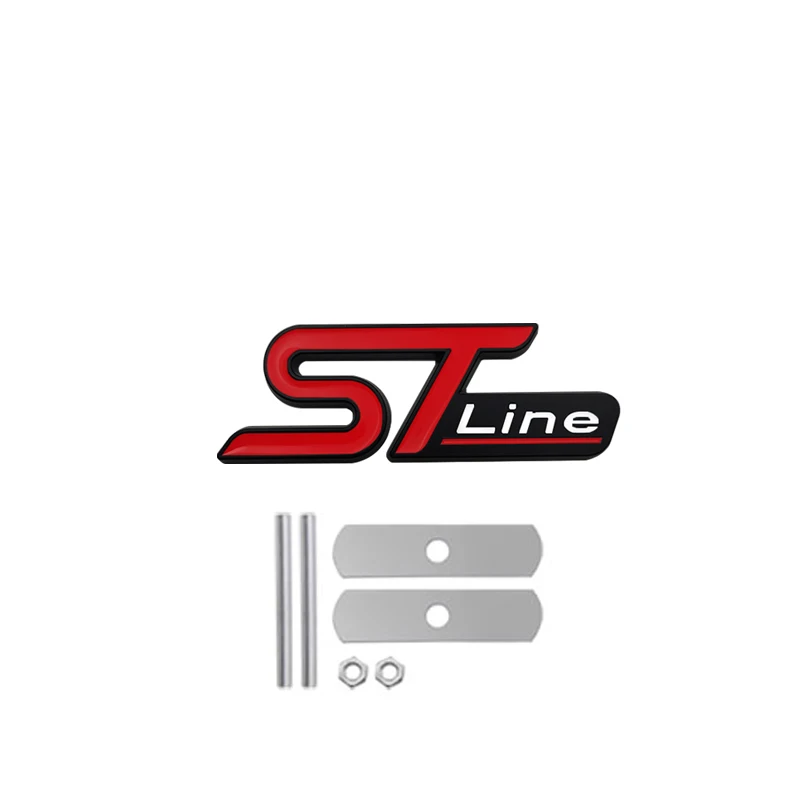 Emblème Adhésif ST, Autocollant Métal Pour Grille Avant De Voiture ST, Logo 3D En Métal St Emblème De Calandre Autocollant, Autocollant De Voiture Décorations Compatible Pour Fiesta Focus Mondeo