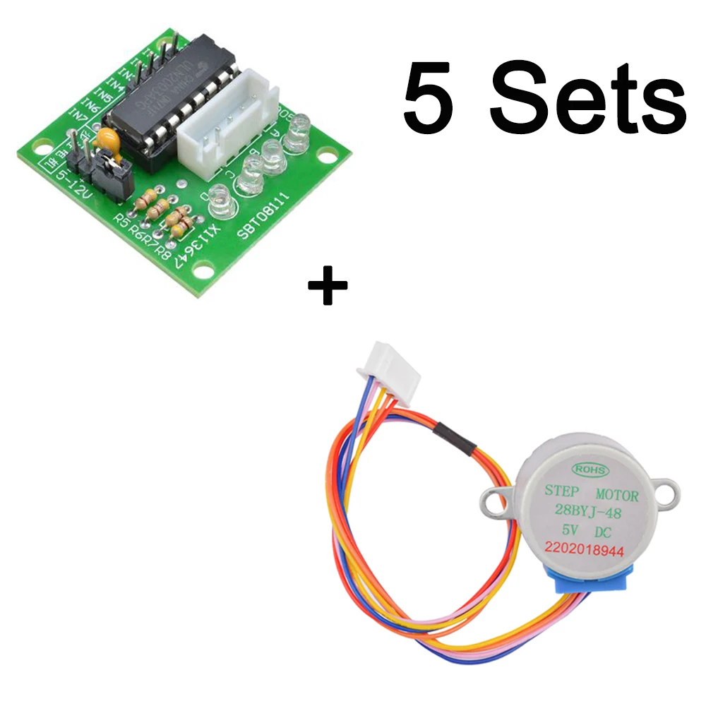 

Модуль платы драйвера шагового двигателя ULN2003, тестовый модуль, модуль тестирования драйвера, контроллер привода двигателя высокой мощности, шаговый двигатель, 5 комплектов