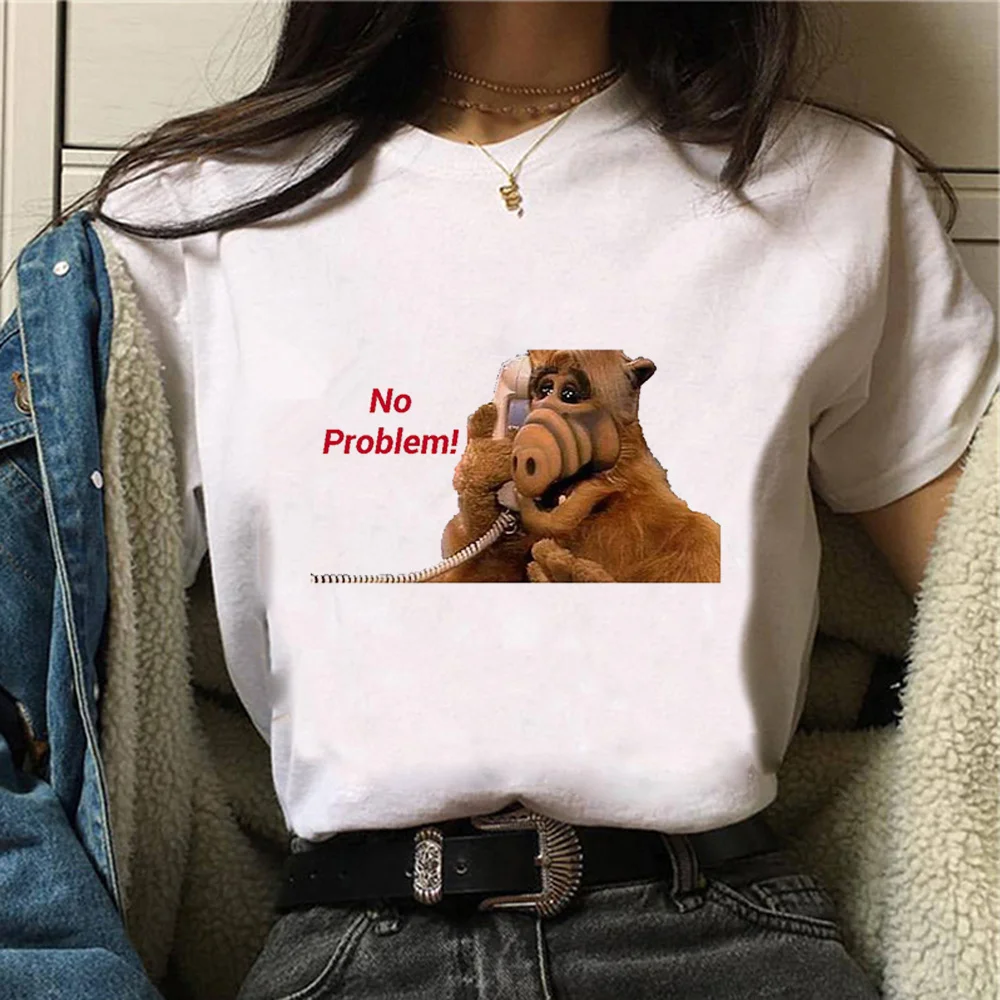 Maglietta Alf Donna Designer Anime Top Donna 2000S Designer Graphic Abbigliamento