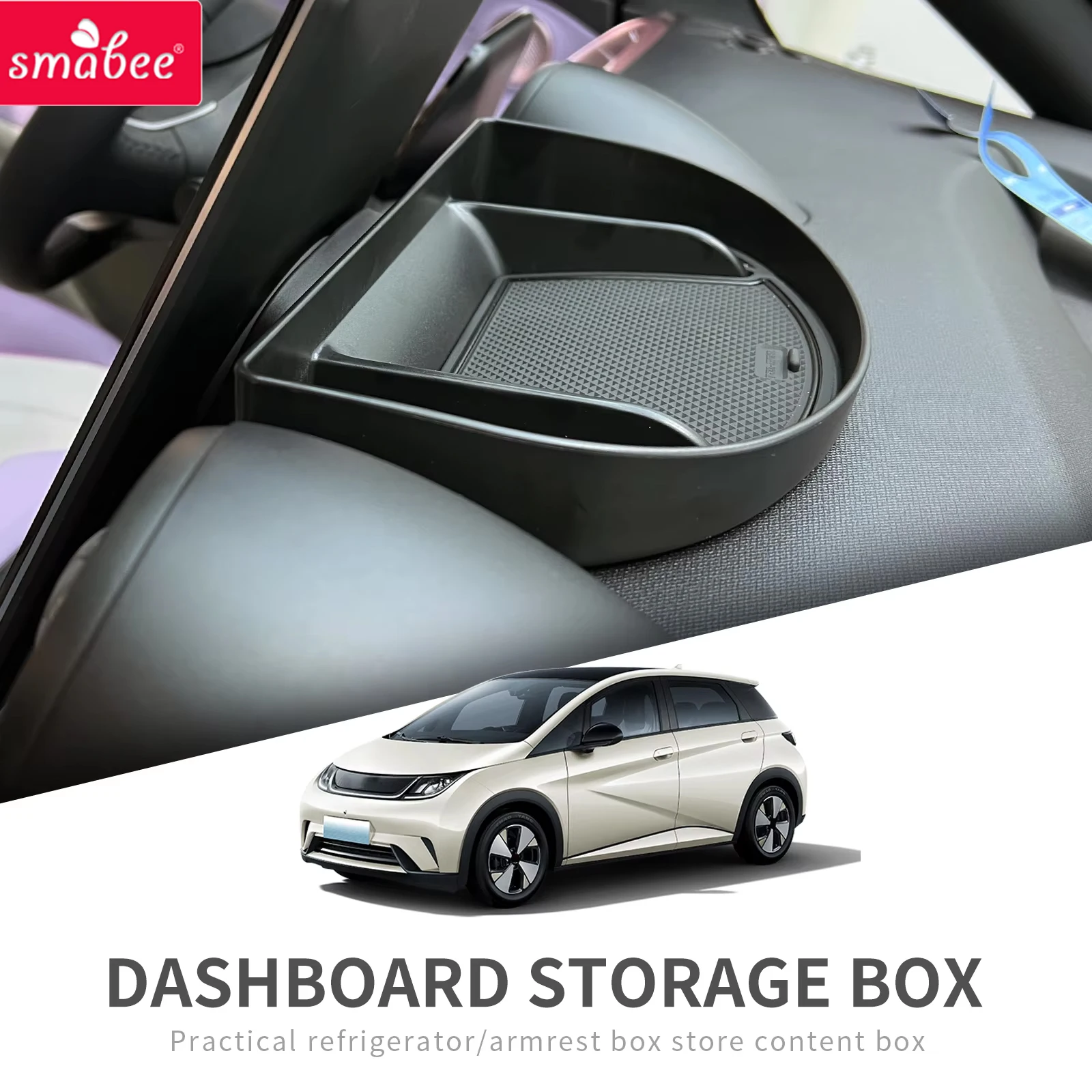 Smabee for BYD Dolphin Dashboard Storage Box Center Console Hidden Tray Behind Screen Interior Accessories - 1