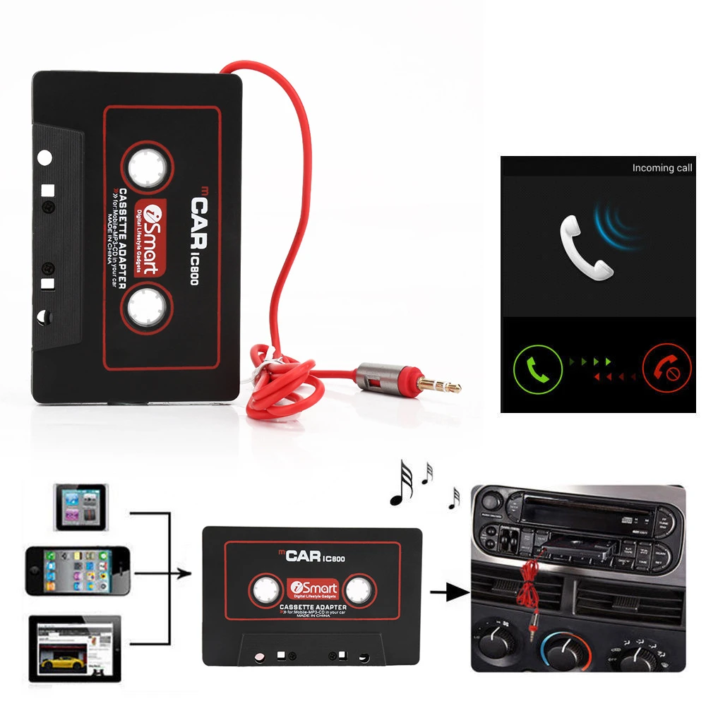 Cassette Player Converter Car Cassette Tape Adapter 3.5mm AUX Audio Tape Cassette Converter Phone Car CD Player MP3 MP4