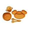 Baby Tableware Set Crab Compartment Plate with Silicone Easy to Wash Boilable Sterilized Baby Eating Training Tableware Set 1