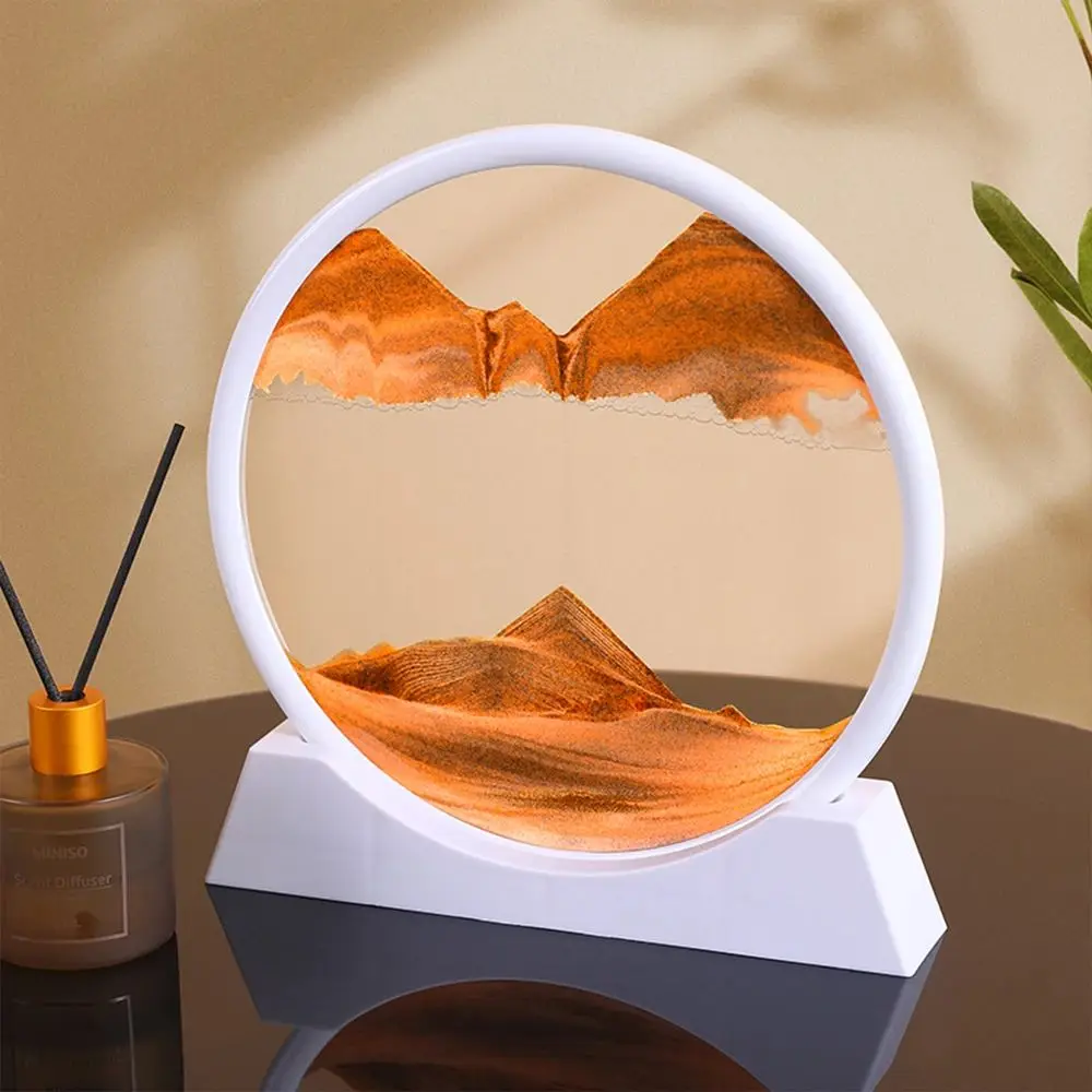 5inch 3D Sandscape Moving Sand Art Picture Glass Deep Sea Hourglass Quicksand Craft Flowing Sand Painting Office Decoration Gift
