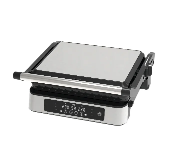 4-Slice Digital Electric Contact Grills & Griddles Portable Hot Plate with Top Glass Exterior Electric Barbecue Grill 3