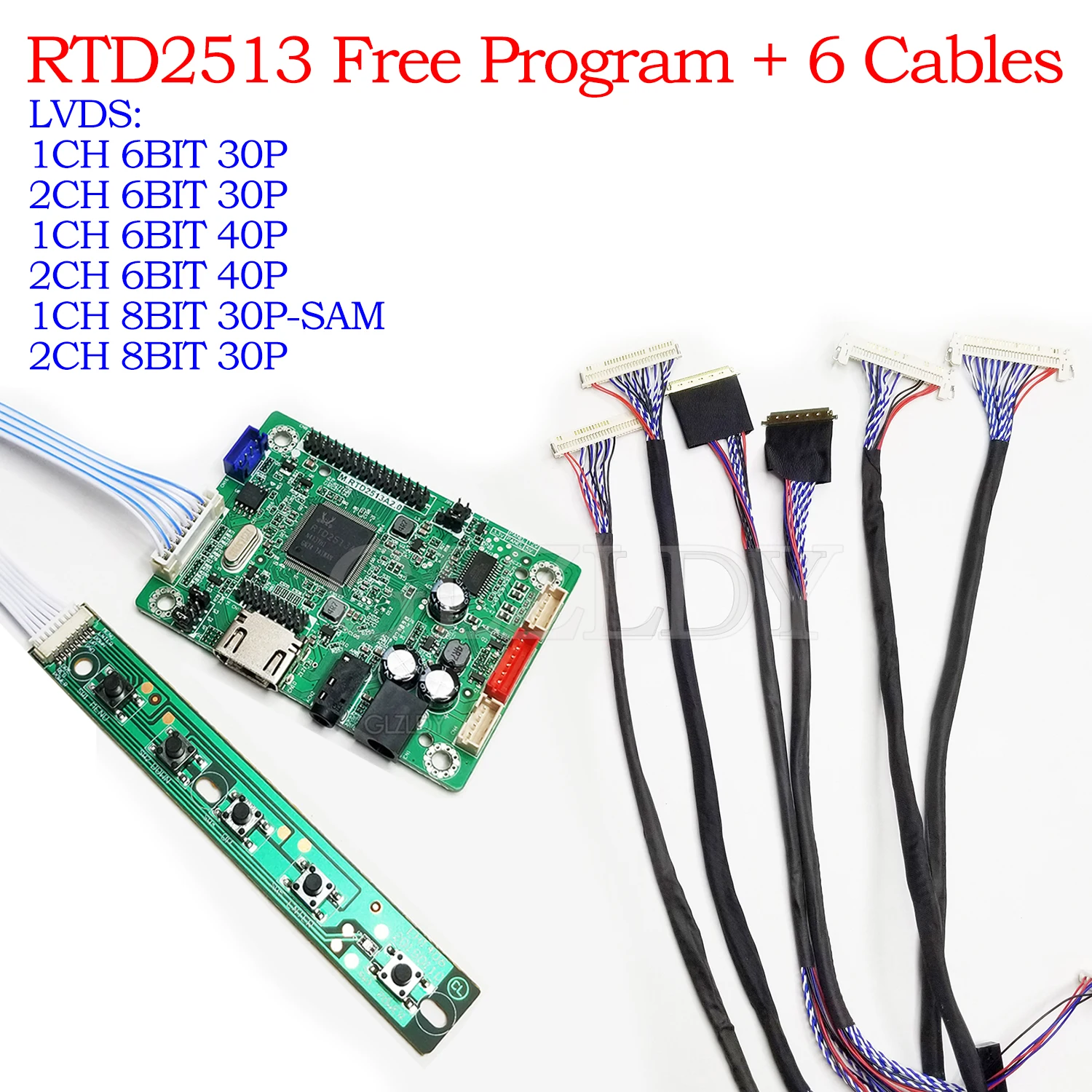 RTD2513V1.0miniLCDdriverboardHDMItoLVDSjumpcapprogram+6pcslvdscablekit30P40P1/2CH6/8BITwithAudiodrivefree-AliExpress44