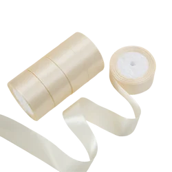 Elegant 4cm Satin Ribbon for Gifts & Crafts - 25 Yards (Beige)