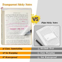 50 Sheets Transparent Waterproof Posted It Sticky Note Pads Notepad Clear Self-Adhesive Posits School Stationery Office Supplies 2