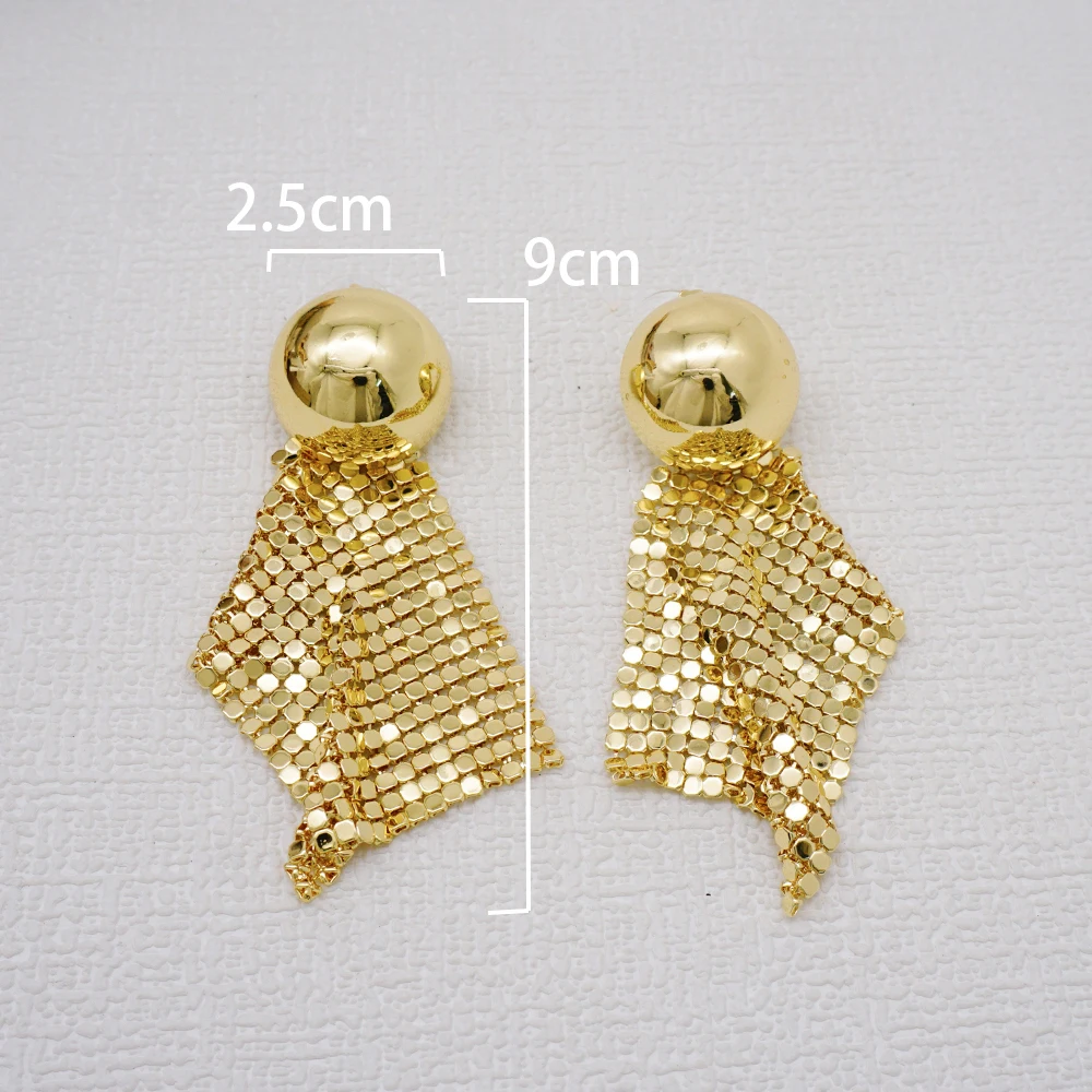 Fashion Bohemian Tassel Earrings Jewelry For Women Gold Color Italian Lady Elegant Hoop Earrings For Wedding Bride Party Gifts