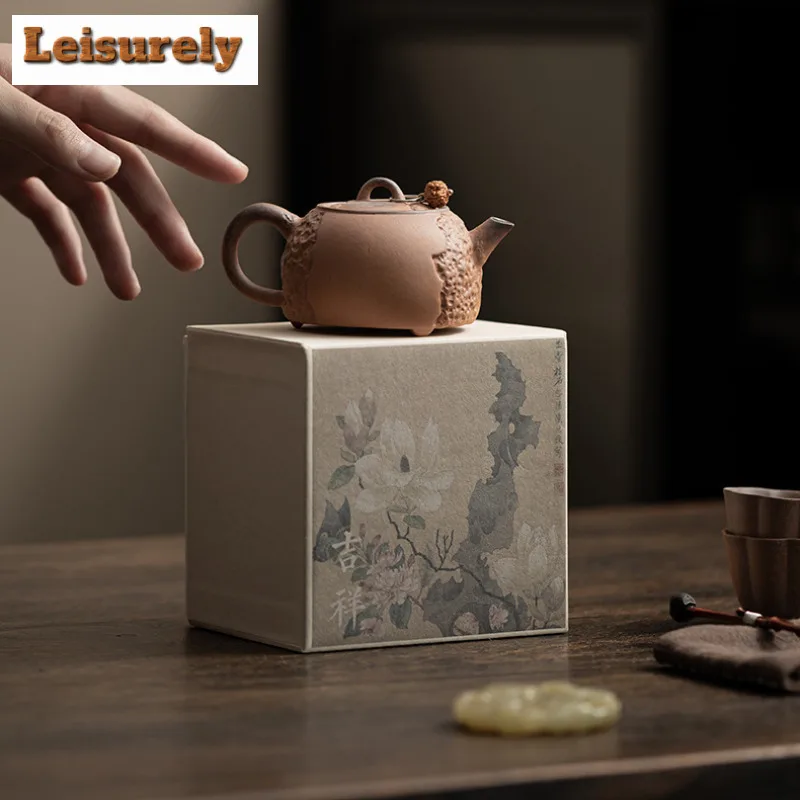 100ml Old Rock Clay Hammer Pattern Teapot Creative Tea Infuser Pot Tea Brewing Kettle with Filter Green Tea Tea Items Ornaments