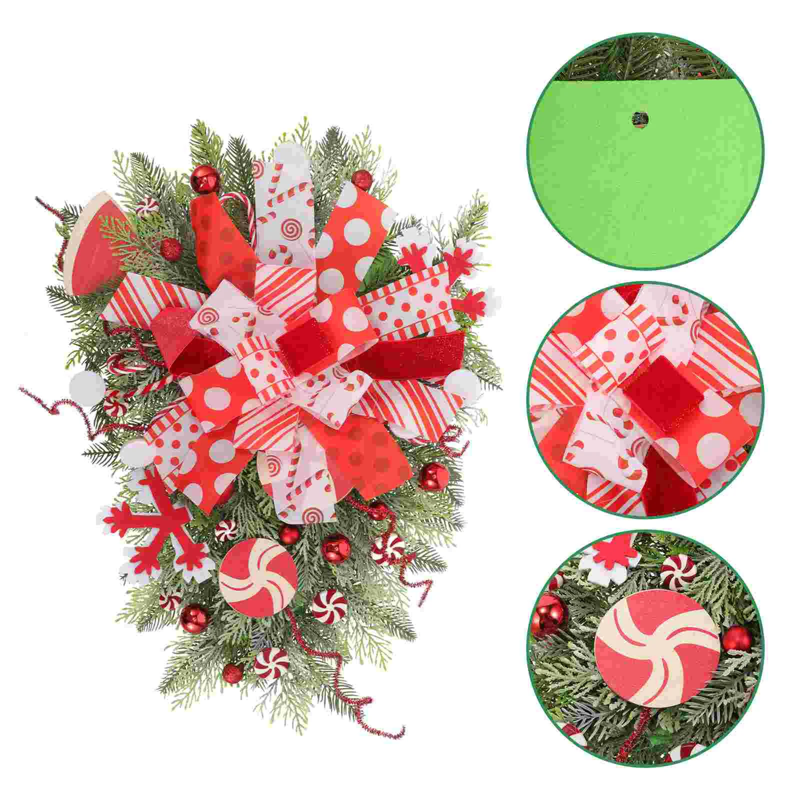 

Front Door Wreath Xmas Lollipop Ornament Outdoor Christmas Garland Fabric Decorative