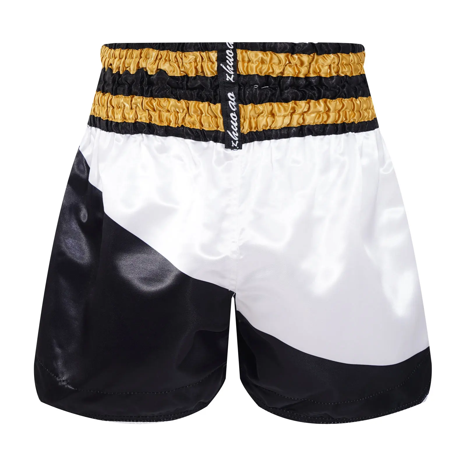 Color Block Boxing Trunks Athletic Boxing Exercise Short Kids Boys Wide Elastic Waistband Short Training Workout Gym Costume
