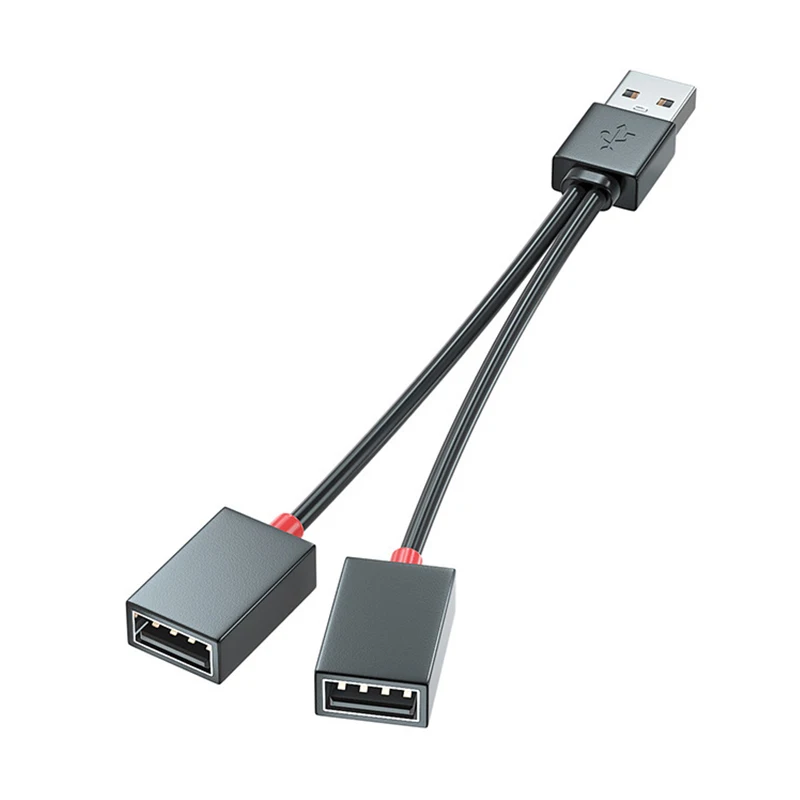 1 In 2 Out USB HUB Car USB Splitter Cable Multifunction Adapter Cord Charging Cable For Android Smart Phone 2