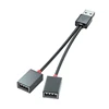 1 In 2 Out USB HUB Car USB Splitter Cable Multifunction Adapter Cord Charging Cable For Android Smart Phone 2