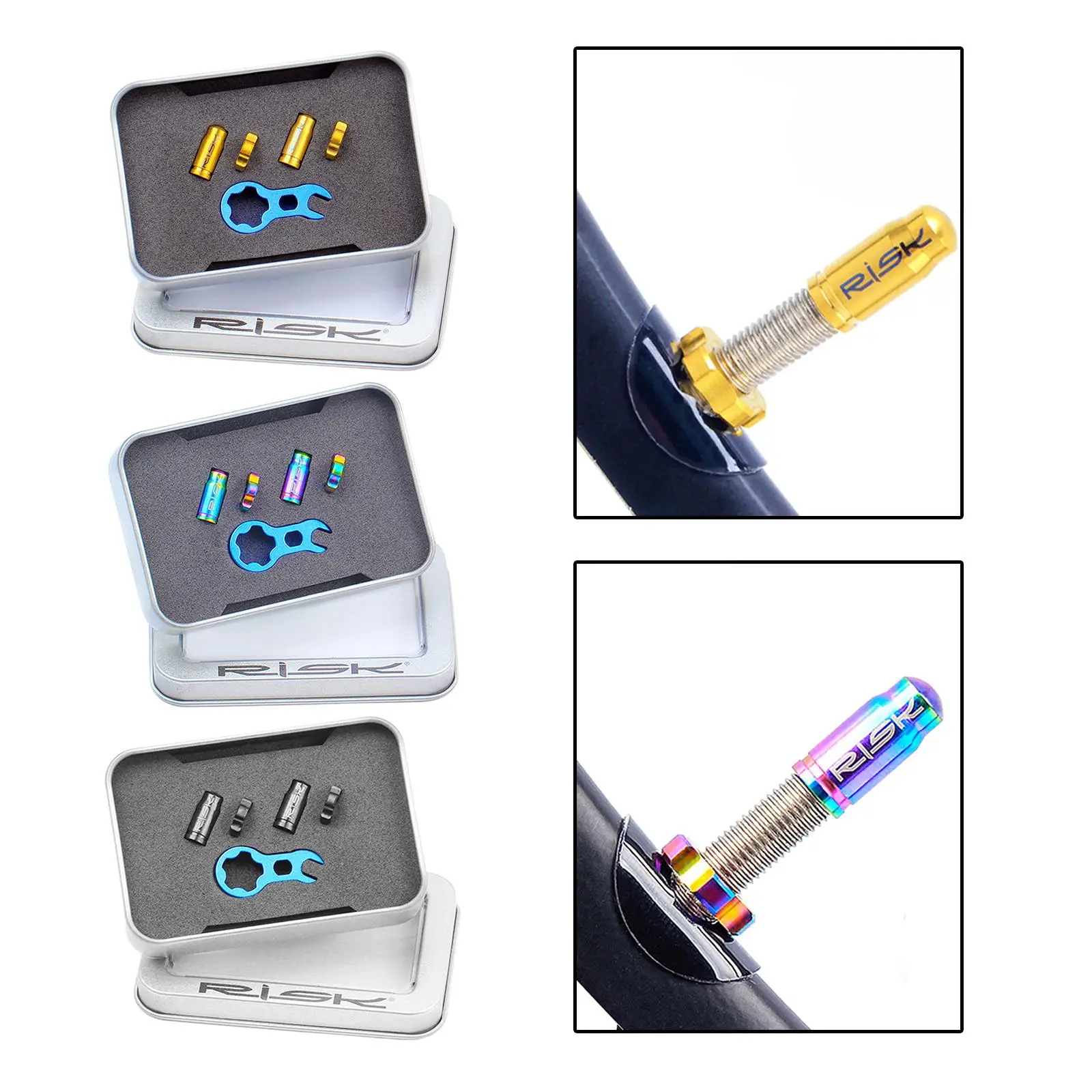 

2Pcs Bike Bike Tire Stem Caps Titanium Alloy French Presta Caps for Inner Tube Tires Tube Repair