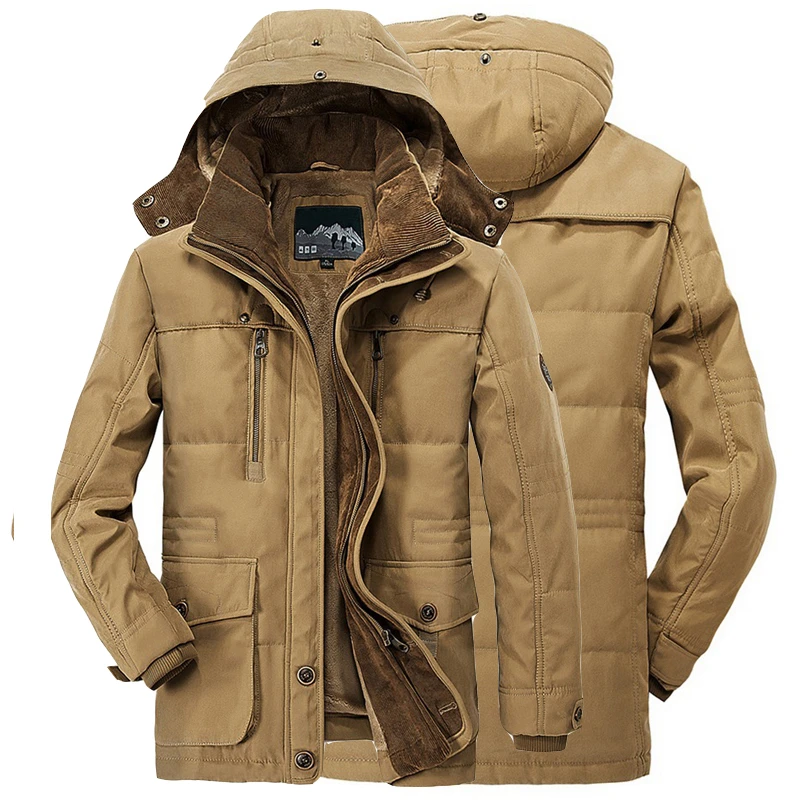 Men Winter Fleece Warm Thick Windproof Parkas Jackets Coat Men Autumn Fashion Hooded Casual Tactics Military Parkas parkas coat parka coat