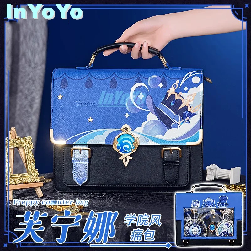 

InYoYo Furina Focalors Cosplay Genshin Impact Preppy Commuter Bag Impression Theme Backpack School Daily Fashion Shoulder Bag