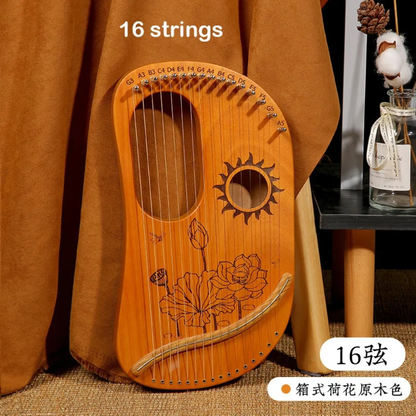 High-quality Lyre Harp 16/19 String Harp Piano Mahogany Beginner Musical Instrument Lyre 10/16/19 Strings Piano