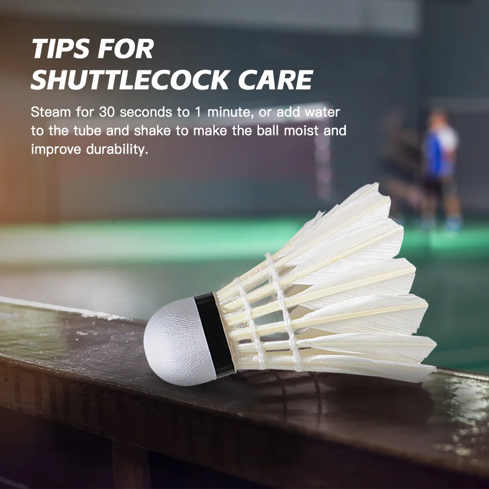 Feather Shuttlecocks for Badminton Outdoor Beginner Training Badminton Shuttlecocks Suitable for Balls 12-Pack