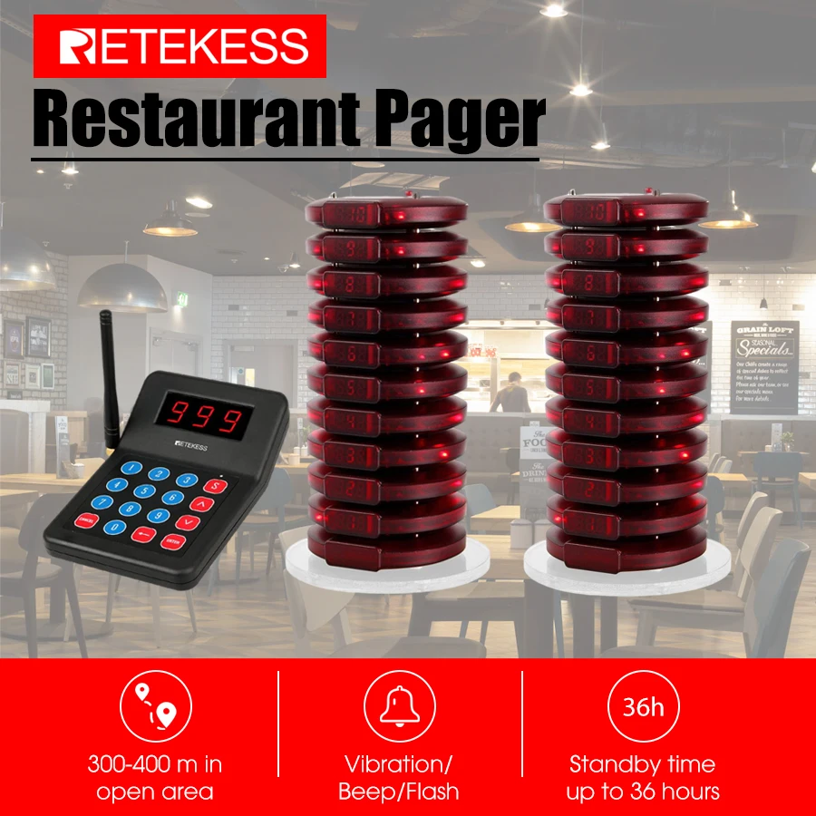 Retekess T119 呼び出しベル ゲストページャー | www.electroavenida.com