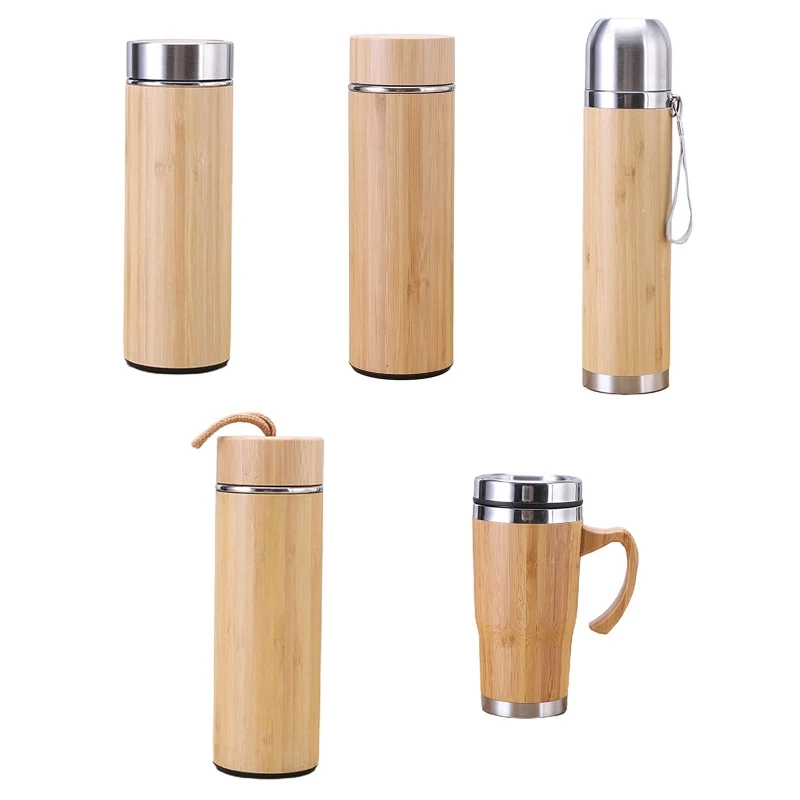 

Bamboo Thermos Cup Double Layer Inner Stainless Steel Insulated Bottle D08D