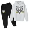 Tiger Head Kids Spring Autumn Leisure Fashion 2pcs Hoodie Sweatshirts+Pants Suits 3-13 Years Boys Girls Outfits Children Clothes 2