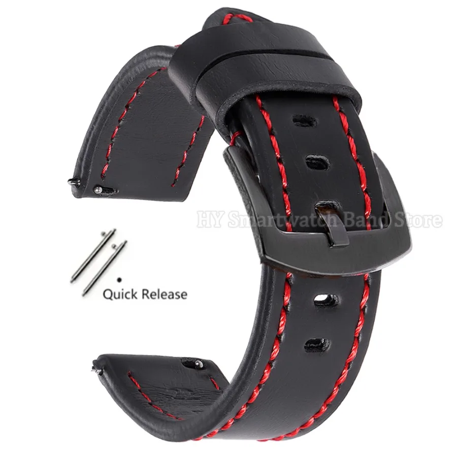 Premium Leather Smartwatch Band with Universal Quick Release Clasp