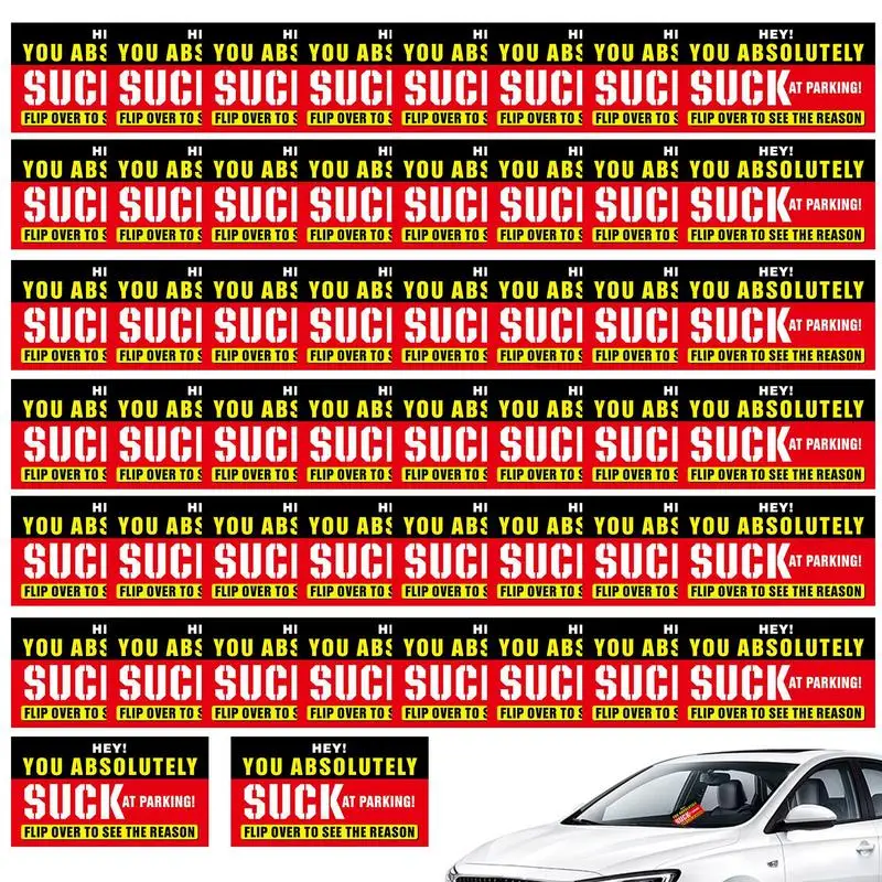 Suck At Parking Cards 2X3.5 Inch Prank Card Funny Labels Hilarious Parking Tickets 50X Multi Reasons Hilarious Violation
