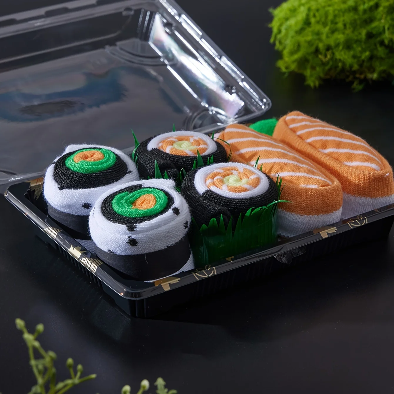 Socks Three Pairs Sushi Patterns For Men and Women Gift Socks For Friends Halloween All Season Collection