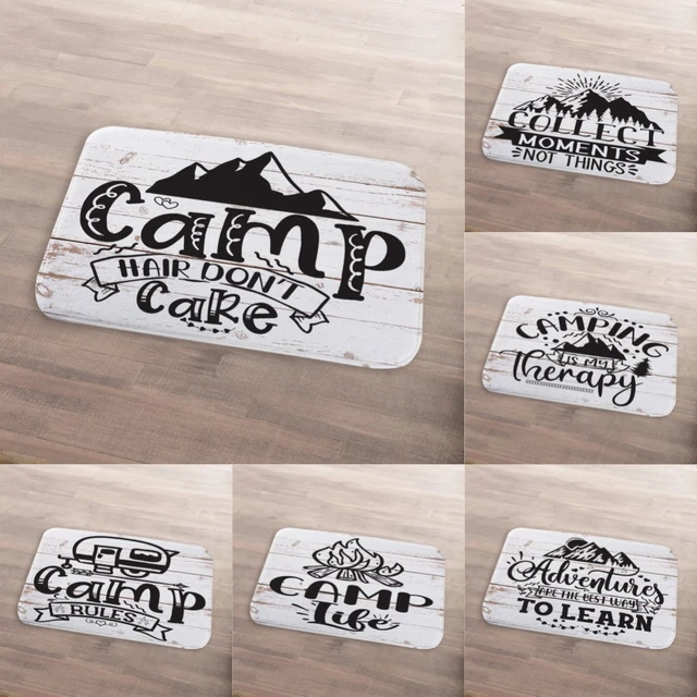 Happy Camper Funny Door Mat Rug Welcome Mat for Front Door, RV