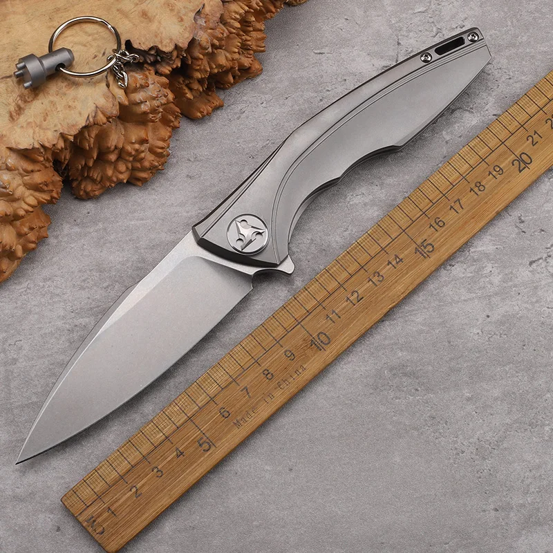 

Titanium Alloy Handle Material M390 Steel Folding Knife Outdoor Camping And Mountaineering Survival Portable Belt Tool