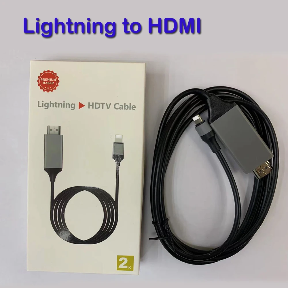 Câble Adaptateur lightning, HDMI pour i-Phone, tablette, Moniteur,  Projecteur, TV, 1080P