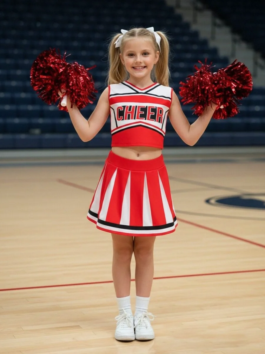 Soccer Babe Cheerleading Uniform Pleated Skirt Sports Dress Lightweight Comfortable For Girls Performance And Competition Wear
