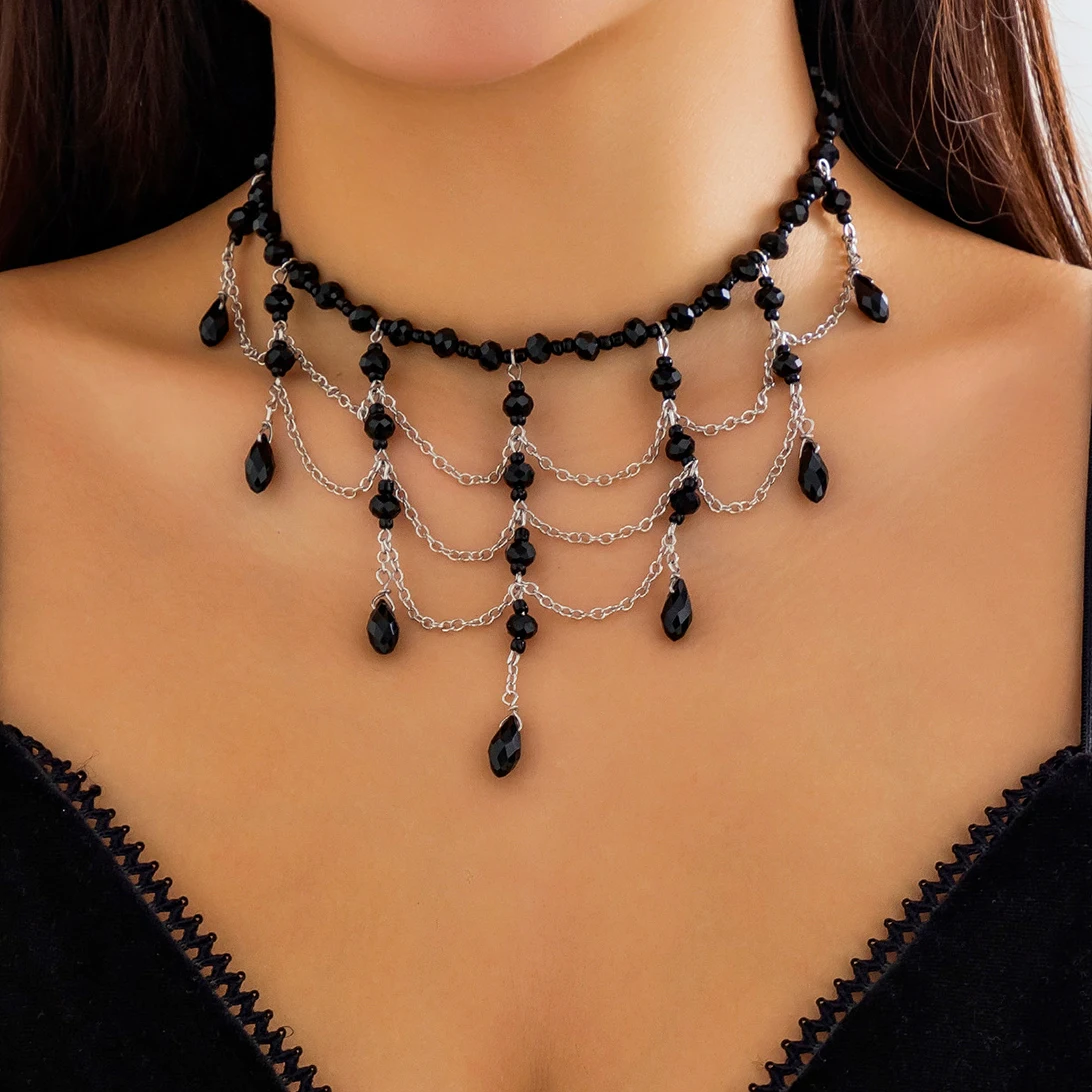 Collier Ras Du Cou Avec Pendentif Perle